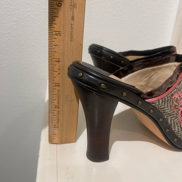 Cole Haan Women’s Kyrene Boho Heel Clog Embroidered Wooden Leather Beautiful 9.5 - Picture 9 of 15